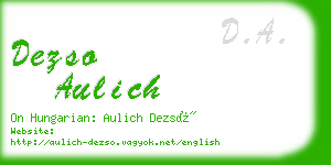 dezso aulich business card